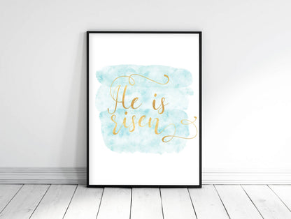 Easter Wall Decor He Is Risen Matthew 28:6, Bible Verse, Scripture Wall Art, Easter Printable Art