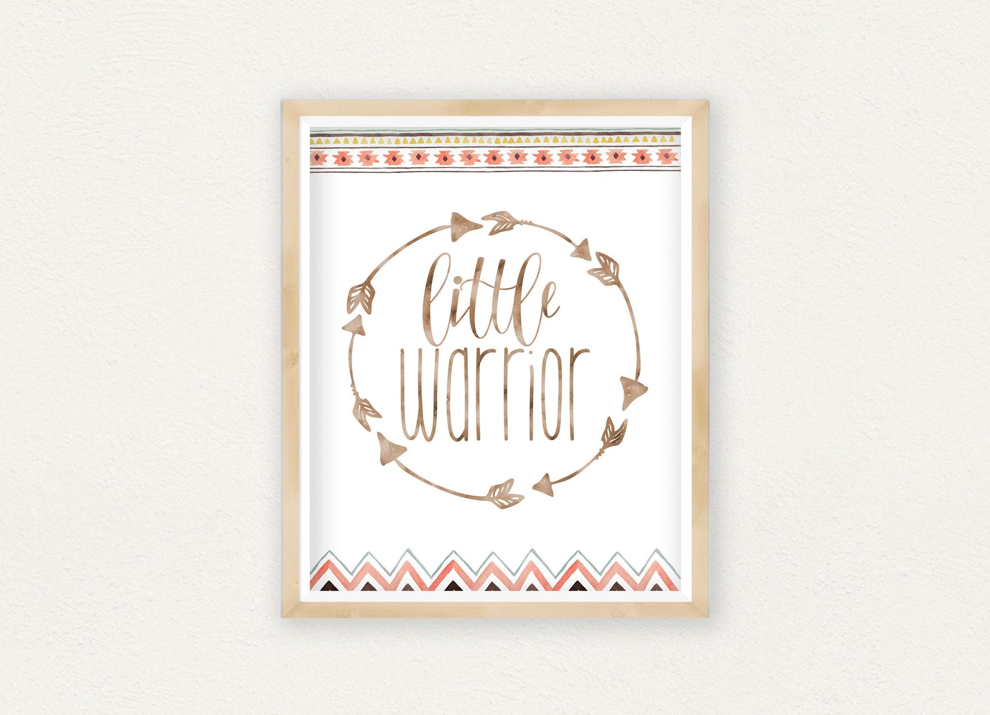 Little Warrior Nursery Print, Boy Nursery HomeDecor Prints, Kids Wall Art Arrows