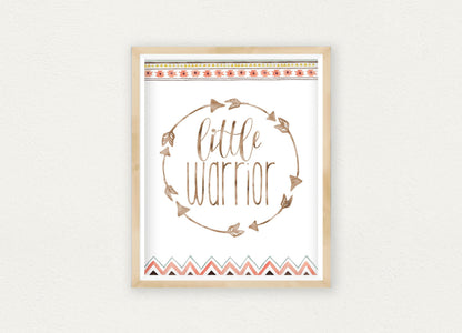 Little Warrior Nursery Print, Boy Nursery HomeDecor Prints, Kids Wall Art Arrows
