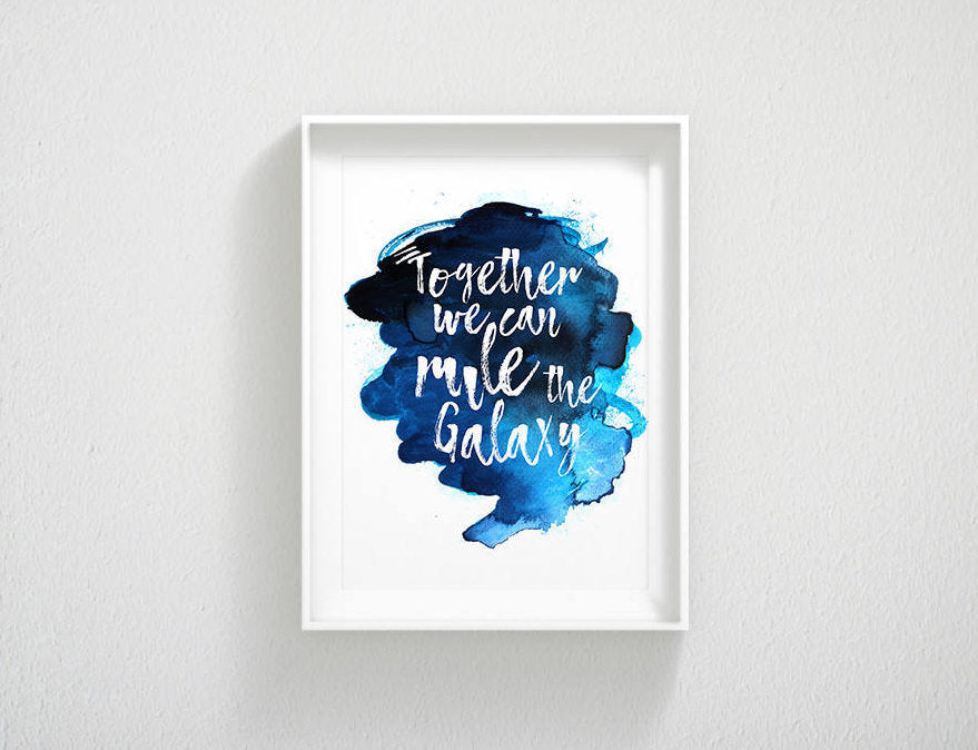 Movie Quotes, Blue Watercolor Art Prints, Nursery Prints,Motivational Quotes