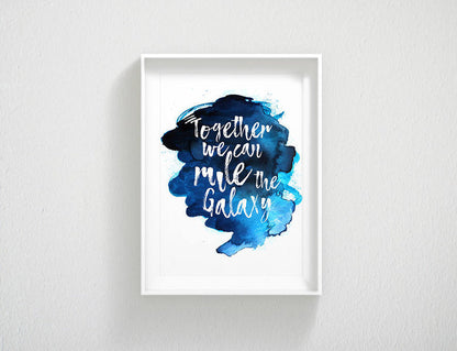 Movie Quotes, Blue Watercolor Art Prints, Nursery Prints,Motivational Quotes