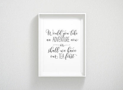 Nursery Printable Would You Like An Adventure Now, Kids Nursery Prints Decor