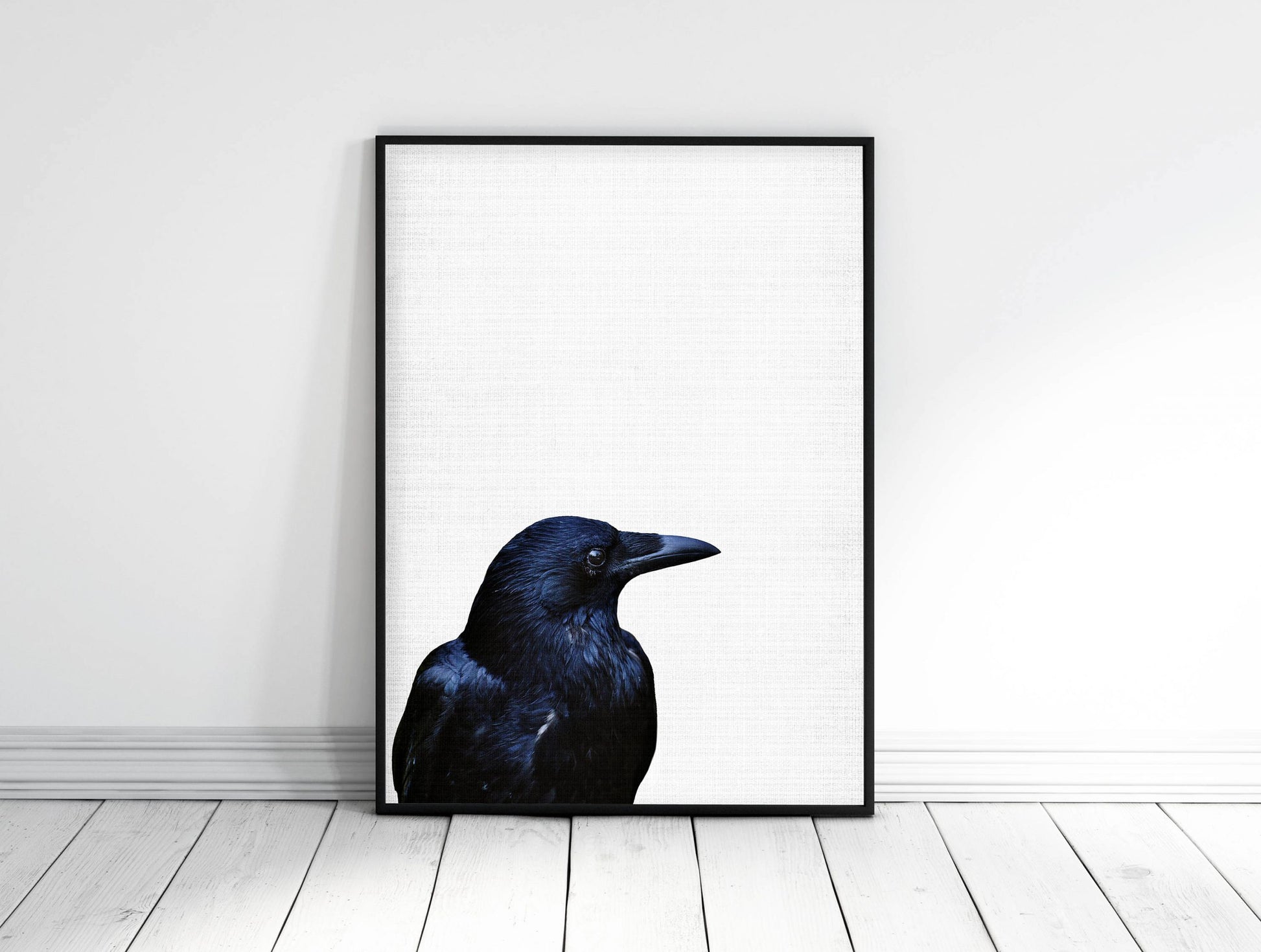 Raven Print, Indigo Printables, Indigo Print Art, Raven Poster, Home Decor Animal