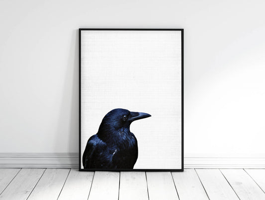 Raven Print, Indigo Printables, Indigo Print Art, Raven Poster, Home Decor Animal
