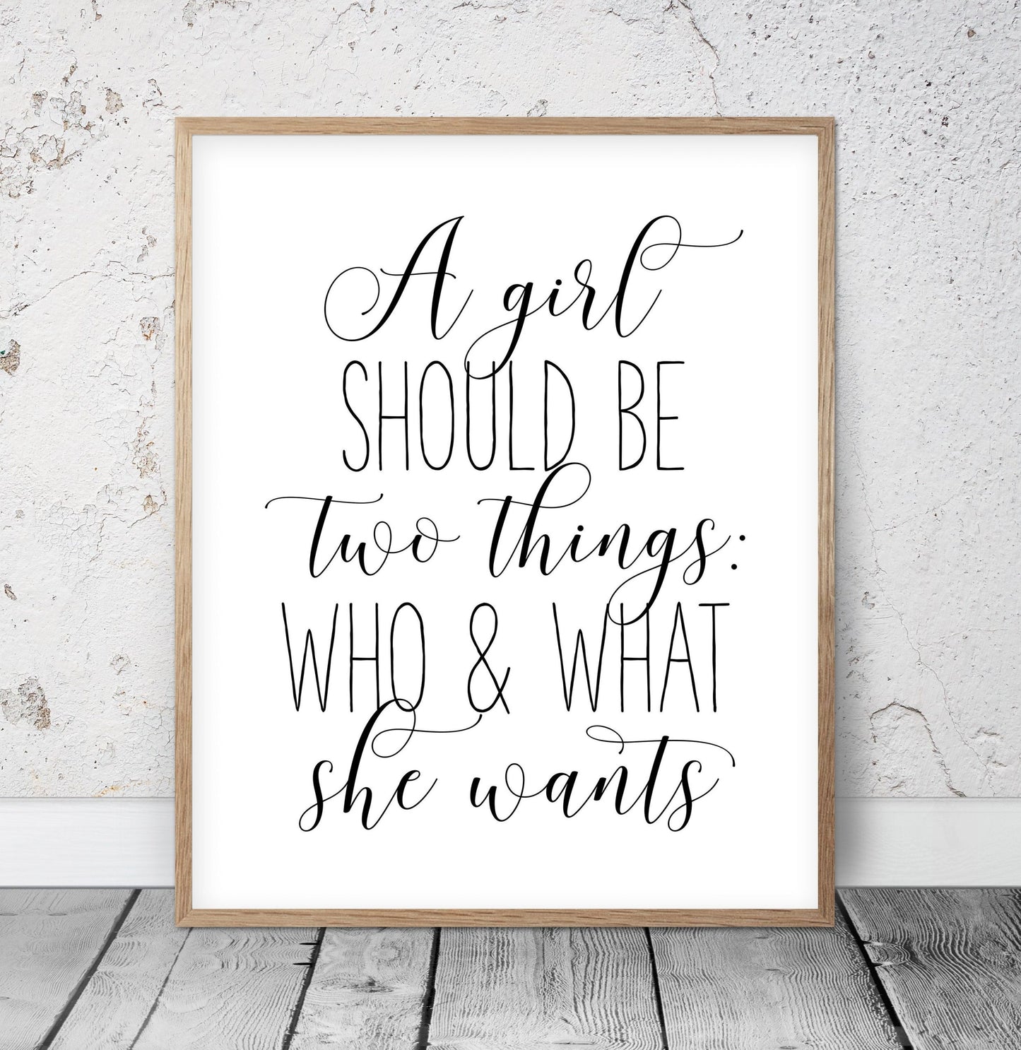 Coco Chanel Quotes A girl should be two things, Girl Quotes Room Decor