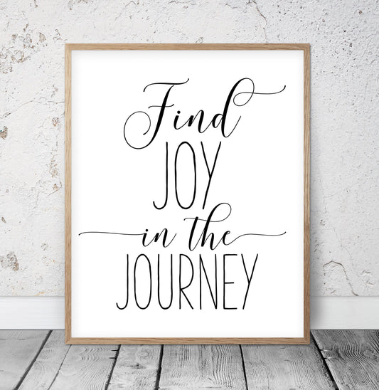Motivational Poster Find Joy In The Journey, Print Printable Wall Art,Quote