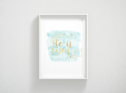 Easter Wall Decor He Is Risen Matthew 28:6, Bible Verse, Scripture Wall Art, Easter Printable Art