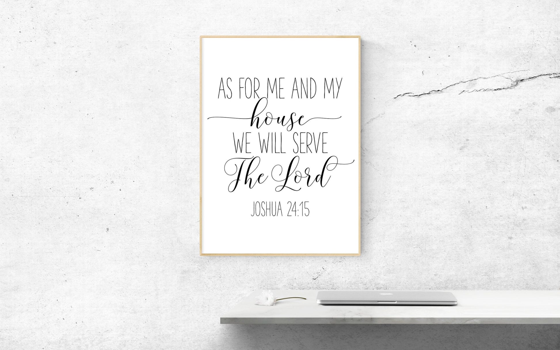 Scripture Printable Wall Art As for Me and My House We Will Serve the Lord,Joshua 24:15