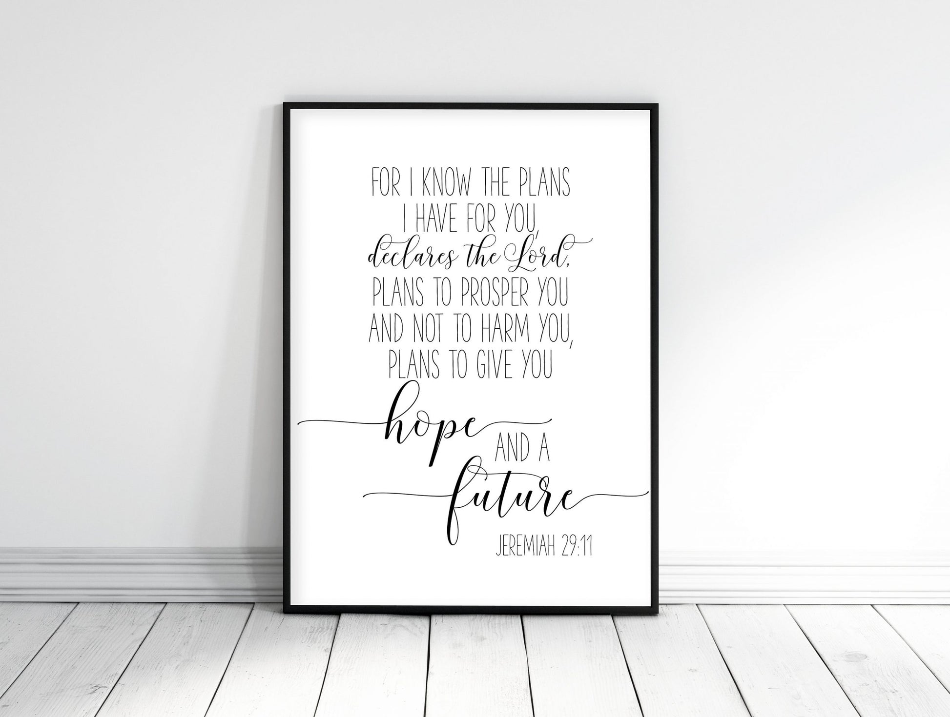 Bible Verse Art For I Know The Plans I Have For You To Give You Hope And a Future