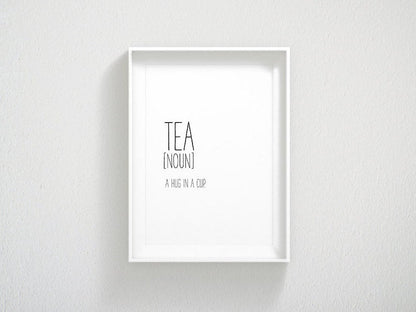 Tea Definition Print, Tea Quotes, Kitchen Printable Wall Art, Home Decor Print