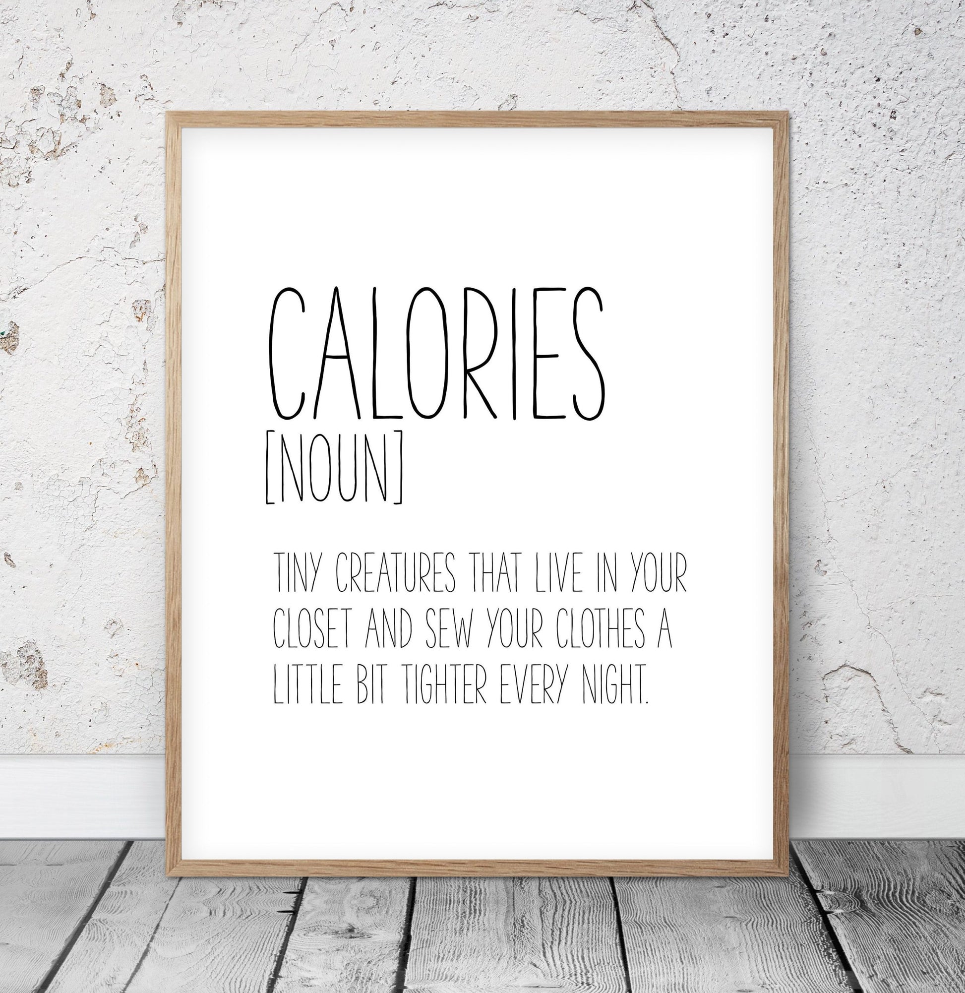 Calories Definition Poster Kitchen Printable Wall Art, Kitchen Home Decor Print