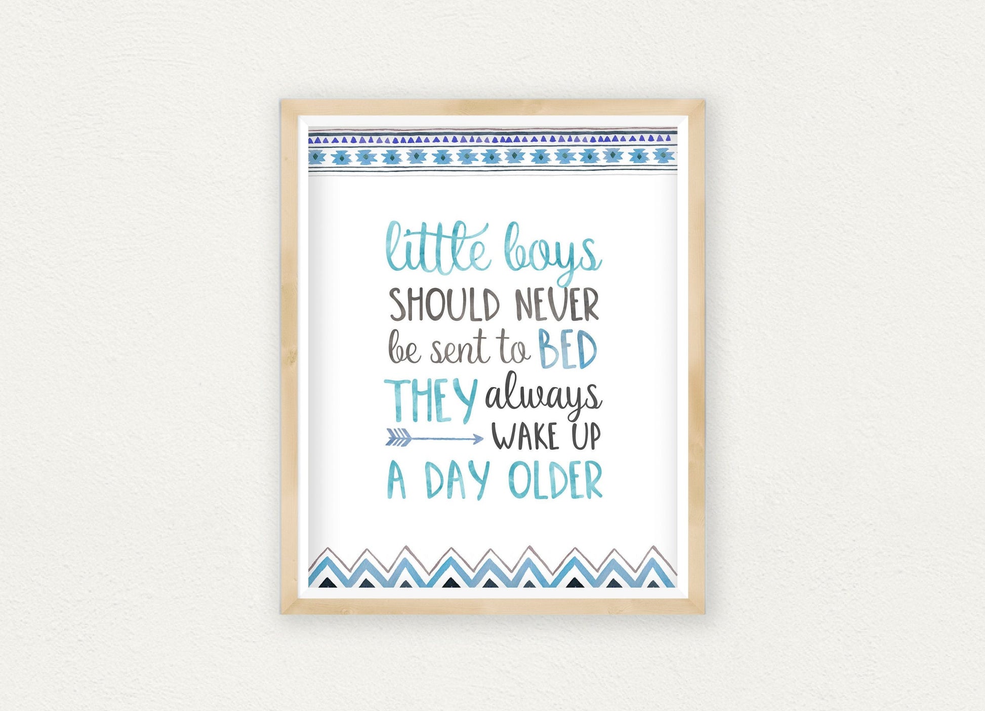 Peter Pan Quote Little Boys Should Never Be Sent to Bed,Bedroom Wall Art Print