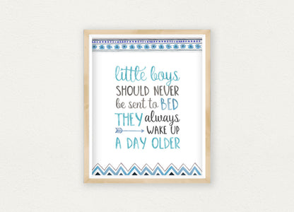 Peter Pan Quote Little Boys Should Never Be Sent to Bed,Bedroom Wall Art Print