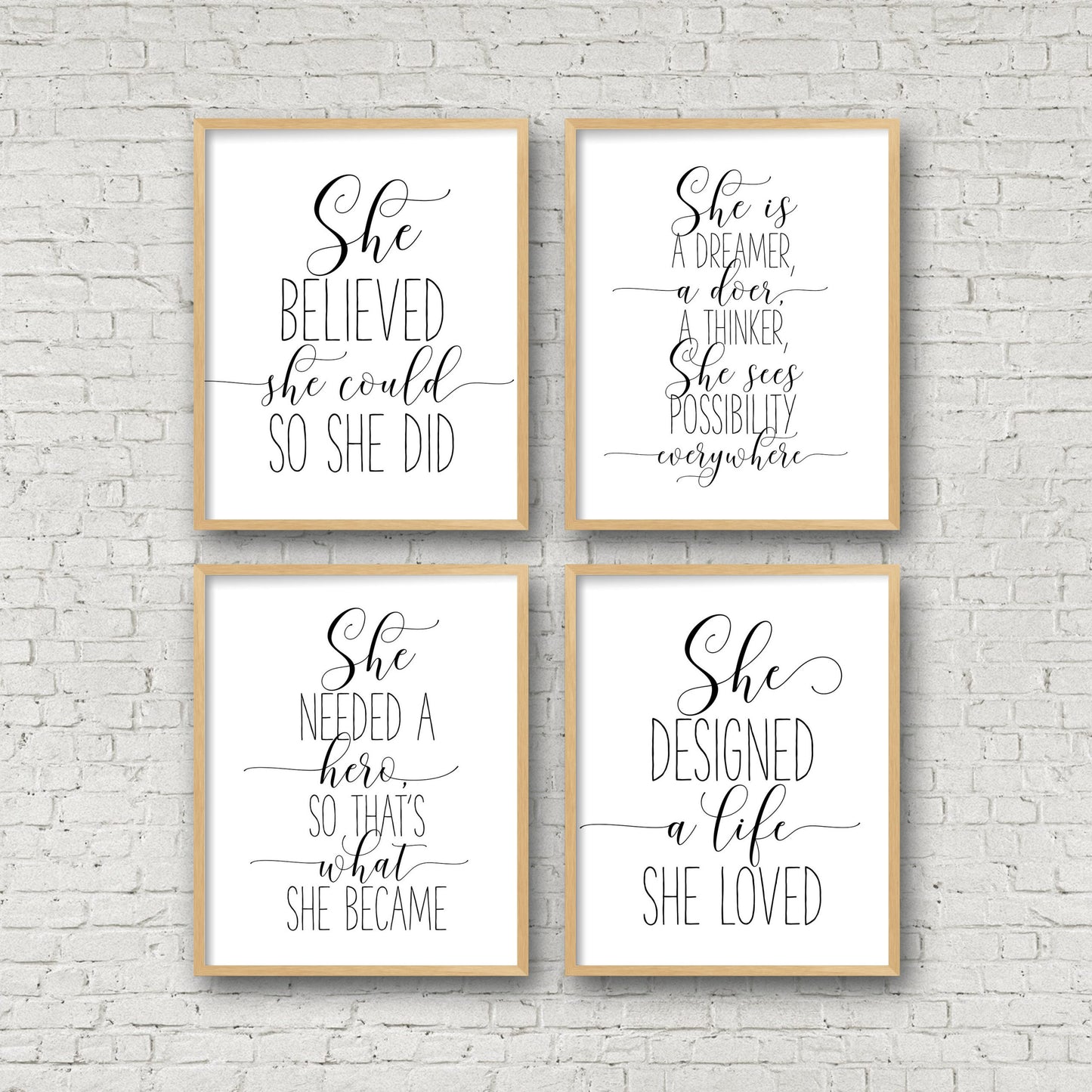 She Believed She Could So She Did, Inspirational Print, Girl Quotes Room Decor