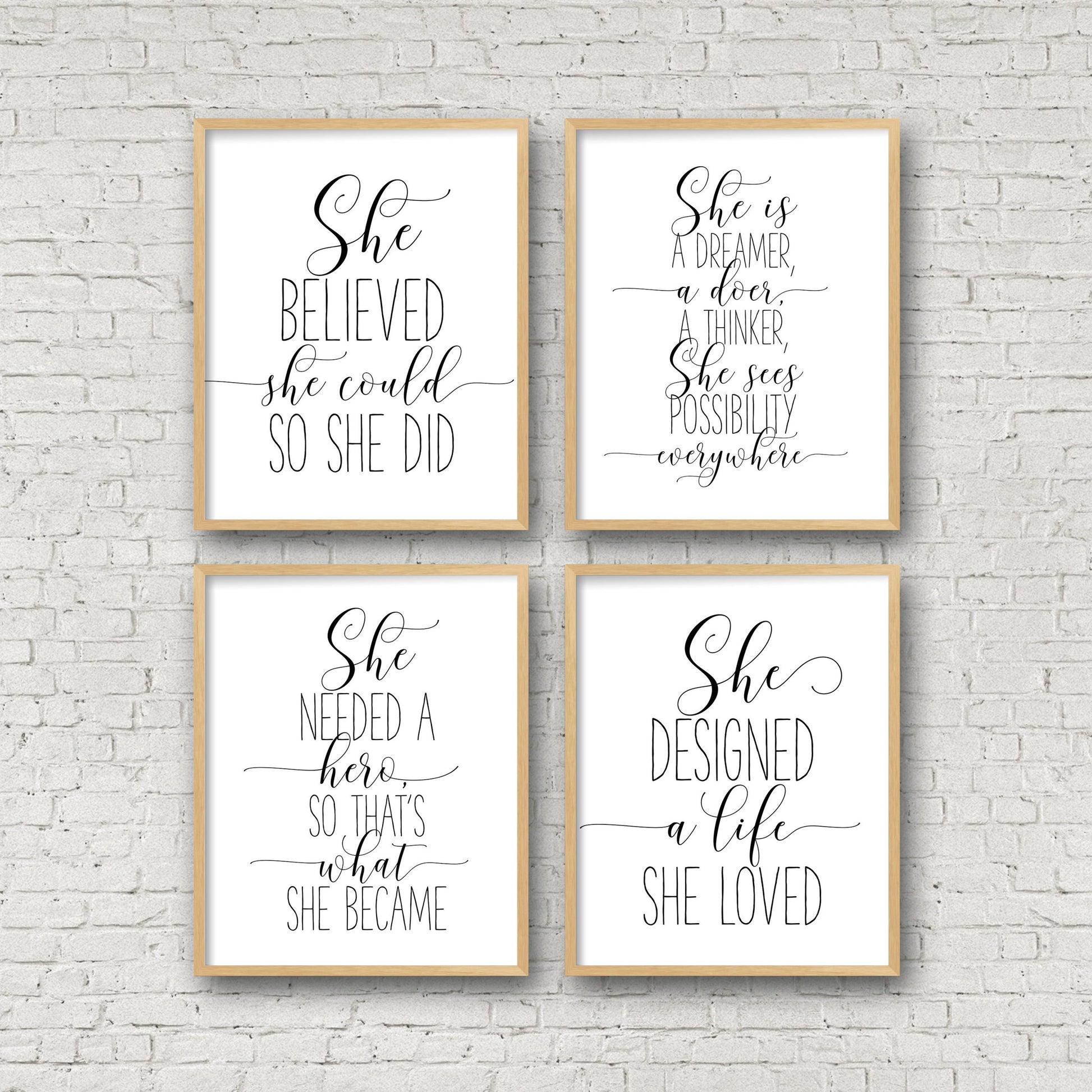 She Believed She Could So She Did, Inspirational Print, Girl Quotes Room Decor
