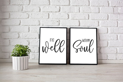 It Is Well With My Soul, Scripture Quote, Bible Verse Art, Christian Printable, Scripture Print