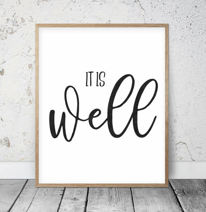 It Is Well With My Soul, Scripture Quote, Bible Verse Art, Christian Printable, Scripture Print
