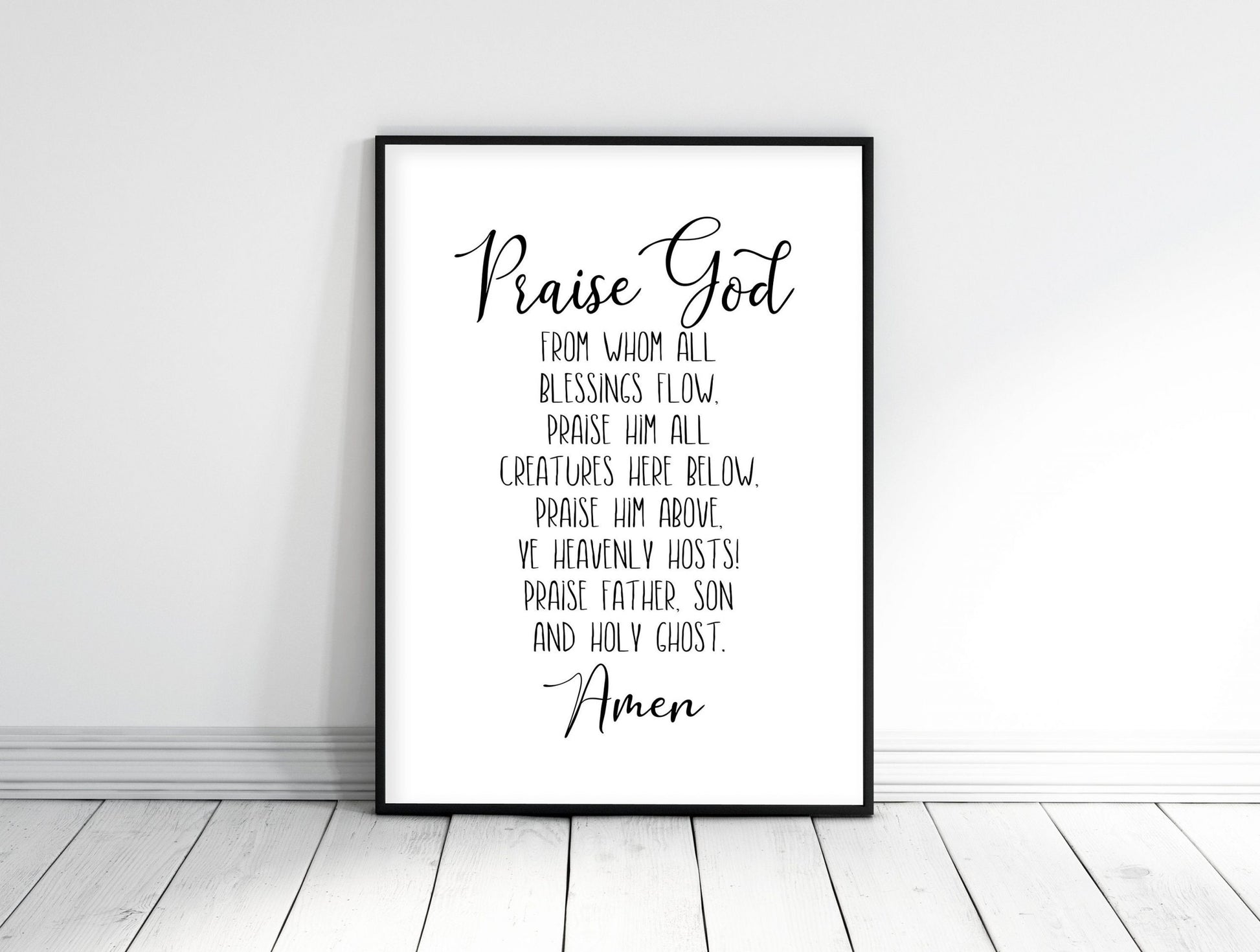 Praise God From Whom All Blessings Flow, Bible Verse Printable Art, Bible Verses Print
