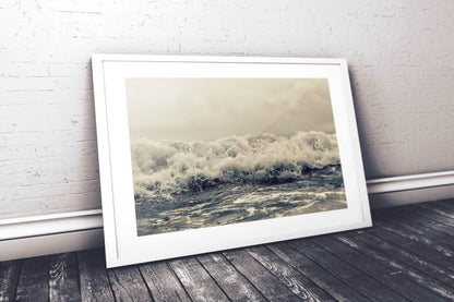 Sea Print, Black And White Poster Print, Sea Wall Art, Ocean Waves Print,