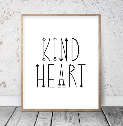Kind Heart Fierce Mind Brave Spirit Nursery Quotes,Kids Wall Print,Boys Wall Art