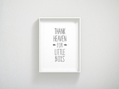 Thank Heaven for Little Boys, Little Boys Quotes, Boy Room Wall Art Decor