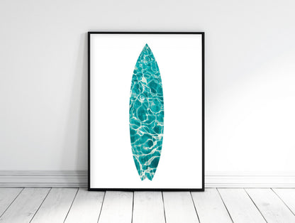 Surf Art, Surfboard Print, Surf Poster, Ocean Printable, Surfing Decor, Home Decor