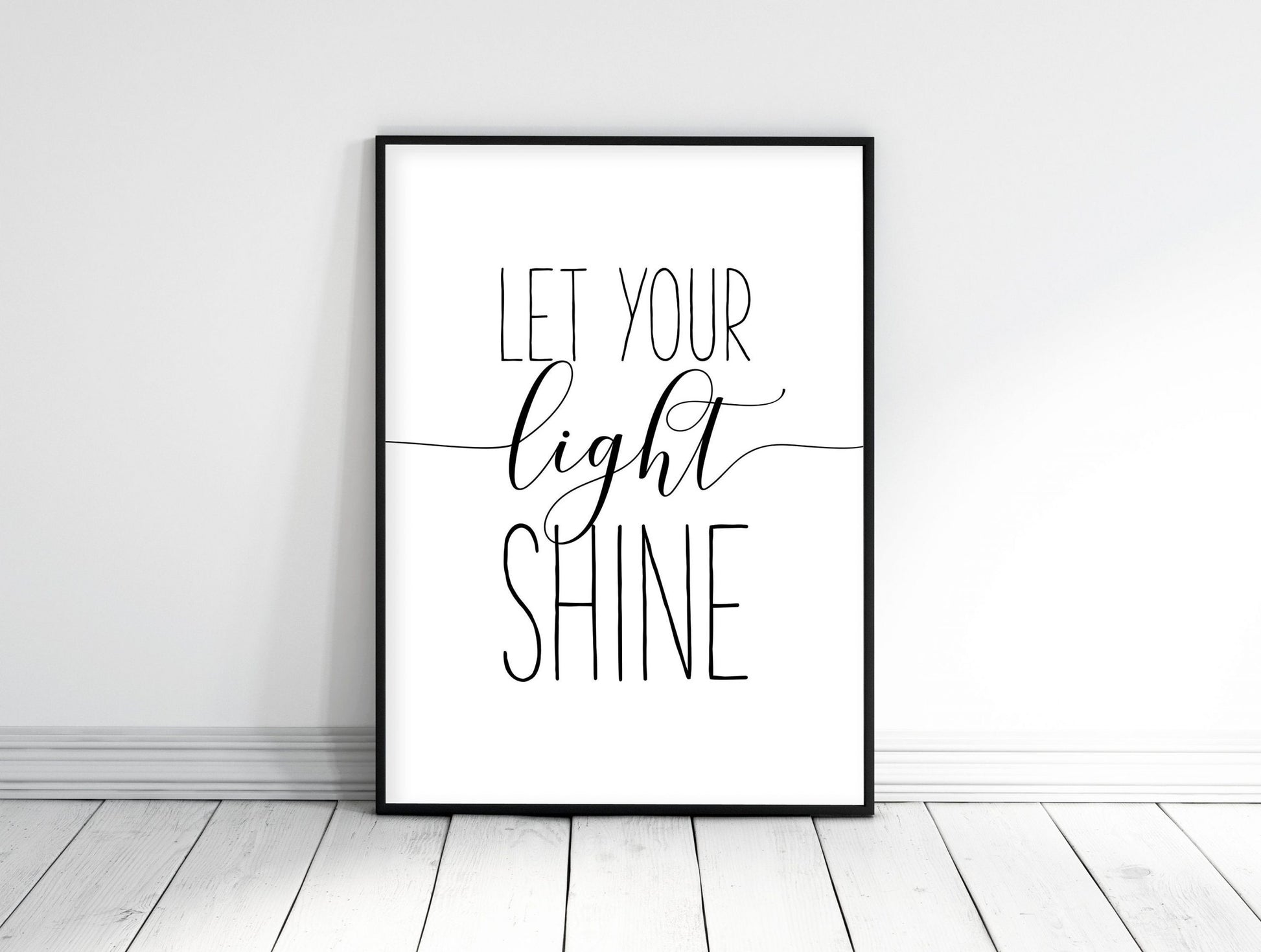 Let Your Light Shine, Christian Decor, Bible Verse Print, Printable Scripture,Room Decor