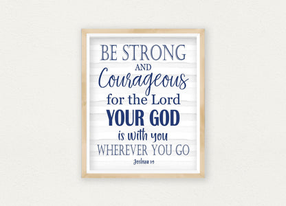 Joshua 1:9,Be Strong And Courageous Do Not Be Afraid,Bible Quote Verse Print