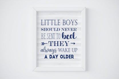 Little Boys Should Never Be Sent to Bed Printable, Peter Pan Quote Bedroom