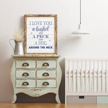 I Love You a Bushel And A Peck, Wedding Anniversary Gift, Boys Room Wal Art