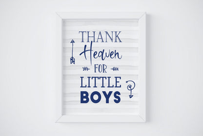 Thank Heaven For Little Boys,Room Decor, Boys Nursery Wall Art Boys Quote