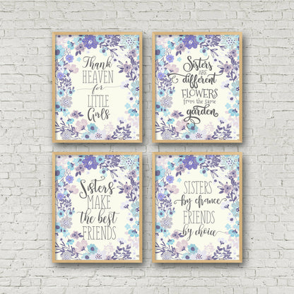 Sisters Quote Print, Sisters Are Different Flowers, Siter Gift, Sister Print Wall Art