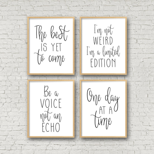 Set of 4 : Inspirational Quotes The Best Is Yet To Come,I'm Not Weird I'm Limited Edition