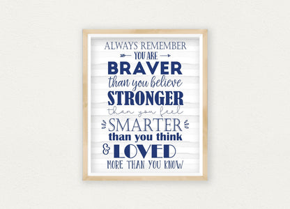 Always Remember You Are Braver,Winnie the Pooh,Nursery Wall Art Home Decor