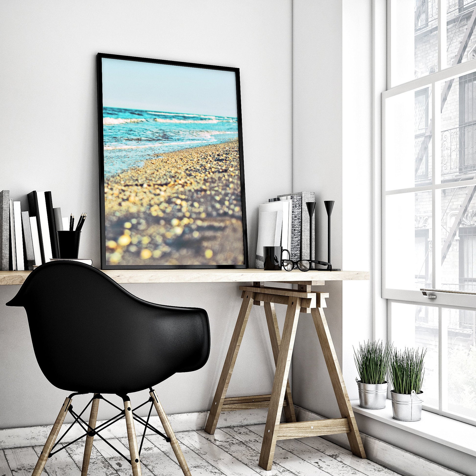 Gold Beach Print Art, Coastal Decor Beach, Ocean Wall Art, Home Decor Print