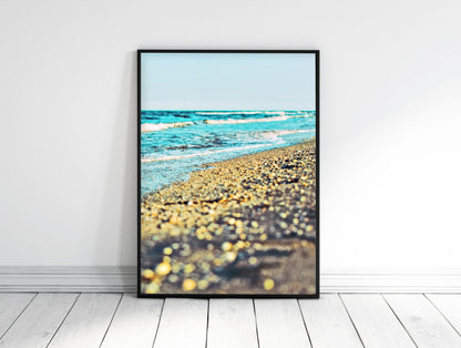 Gold Beach Print Art, Coastal Decor Beach, Ocean Wall Art, Home Decor Print