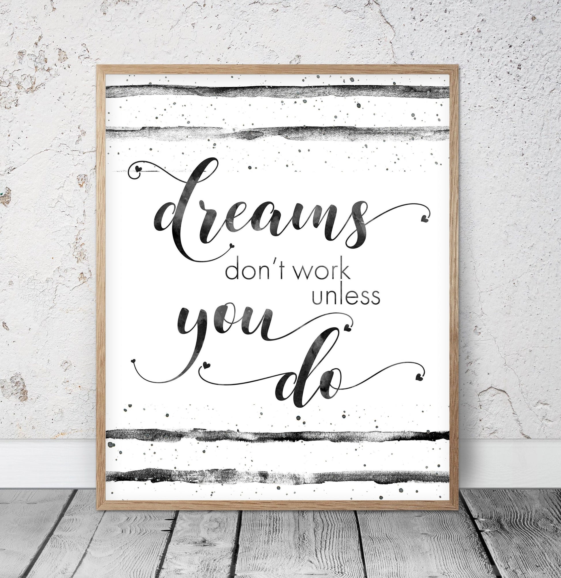 Inspirational Poster, Dreams Don't Work Unless You Do,Home Decor Art Wall Quotes