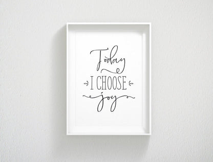 Inspirational Quote Choose Joy Print, Sign Joy Printable, Black Positive Art