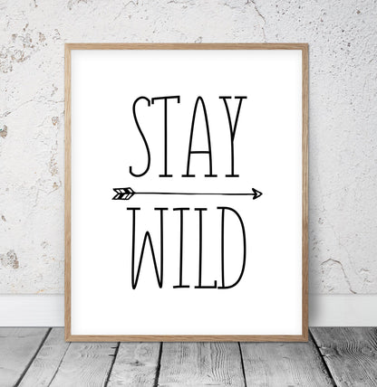 Stay Wild Print, Kids Room Decor, Nursery Printable Art, Wild One BirthdayDecor