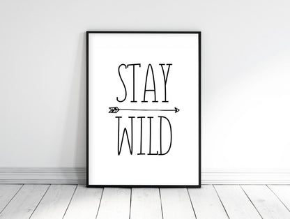 Stay Wild Print, Kids Room Decor, Nursery Printable Art, Wild One BirthdayDecor