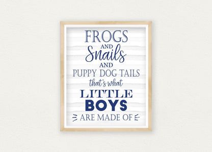 Frogs and Snails and Puppy Dog Tails,Boys Room Decor,Nursery Prints Wall Art
