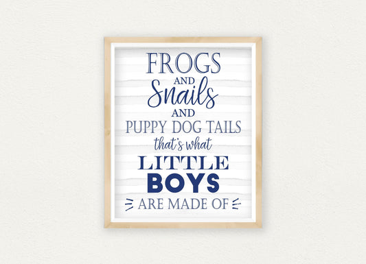 Frogs and Snails and Puppy Dog Tails,Boys Room Decor,Nursery Prints Wall Art