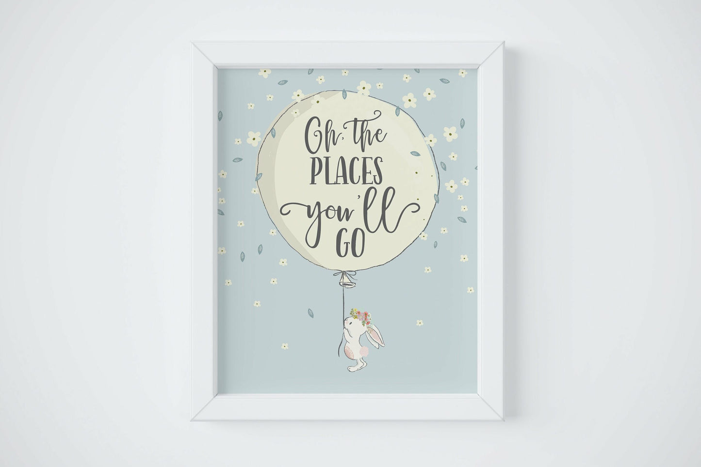 Oh the Places You'll Go, Dr Suess Quotes, Hot Air Balloon Nursery Wall Art Decor