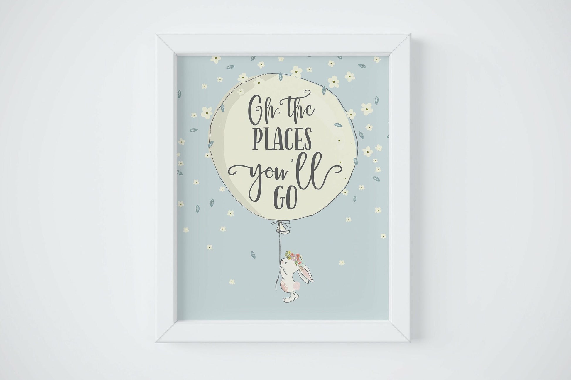 Oh the Places You'll Go, Dr Suess Quotes, Hot Air Balloon Nursery Wall Art Decor