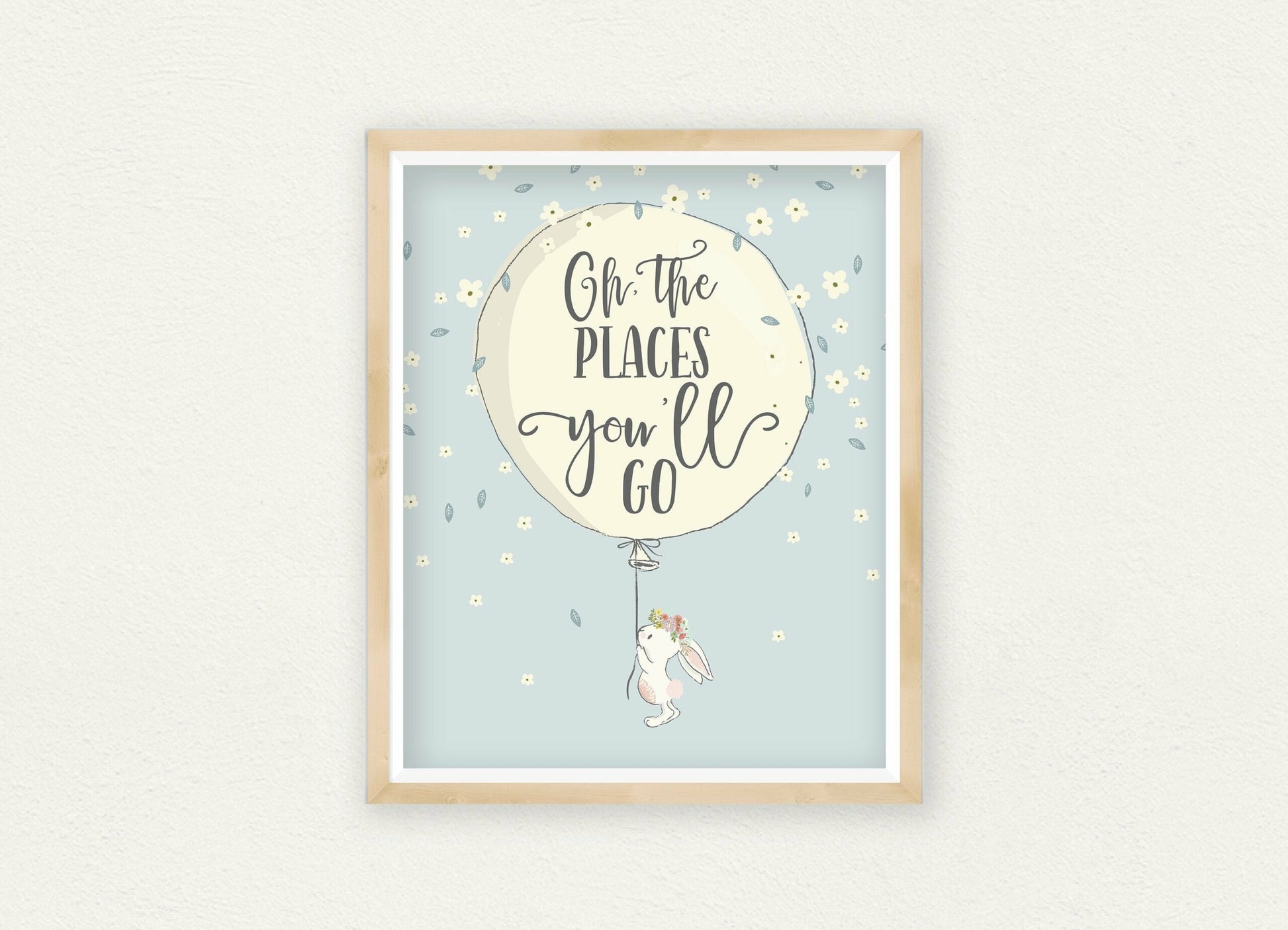 Oh the Places You'll Go, Dr Suess Quotes, Hot Air Balloon Nursery Wall Art Decor