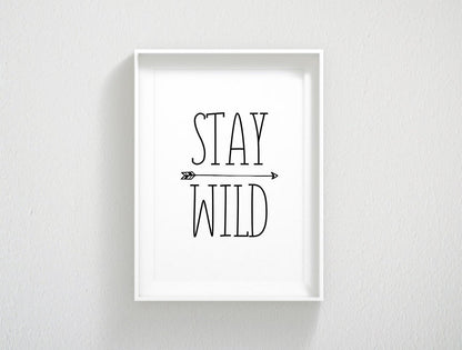 Stay Wild Print, Kids Room Decor, Nursery Printable Art, Wild One BirthdayDecor