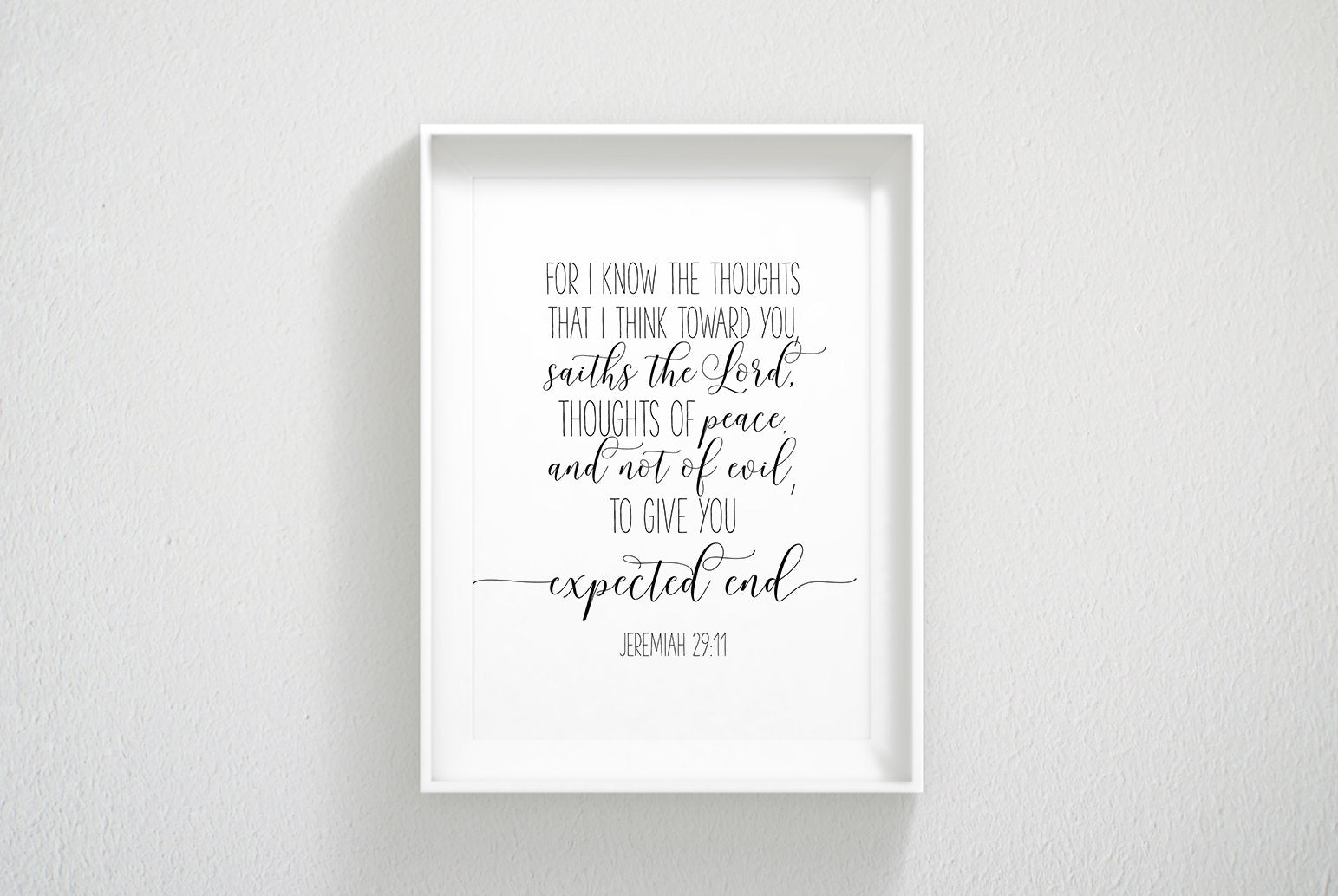 Jeremiah 29 11, For I Know The Thoughts That I Think Toward You,Bible Verse Prints,Nursery Wall Art
