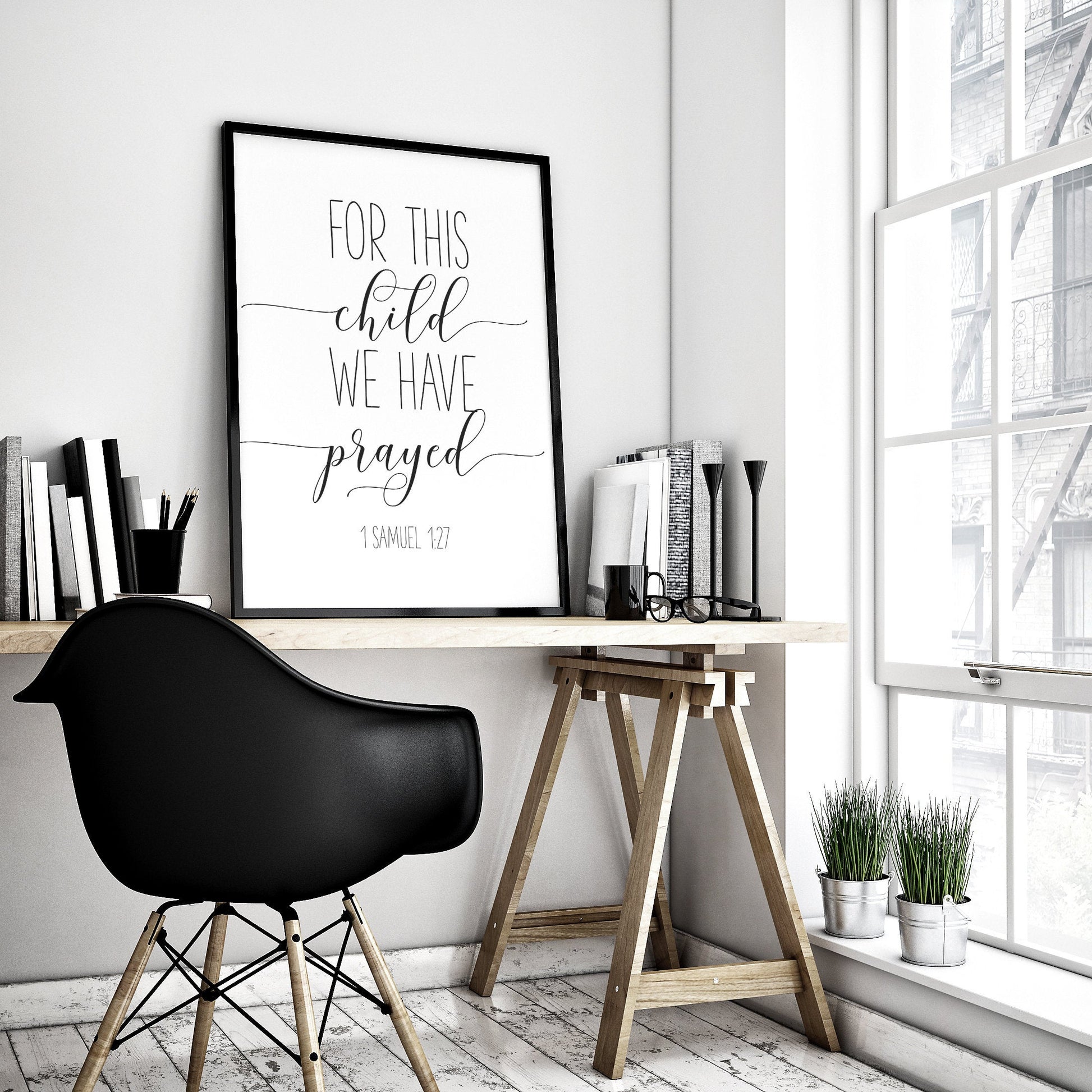 For This Child We Have Prayed, 1 Samuel 1 27, Bible Verse Printable Wall Art, Bible Quotes