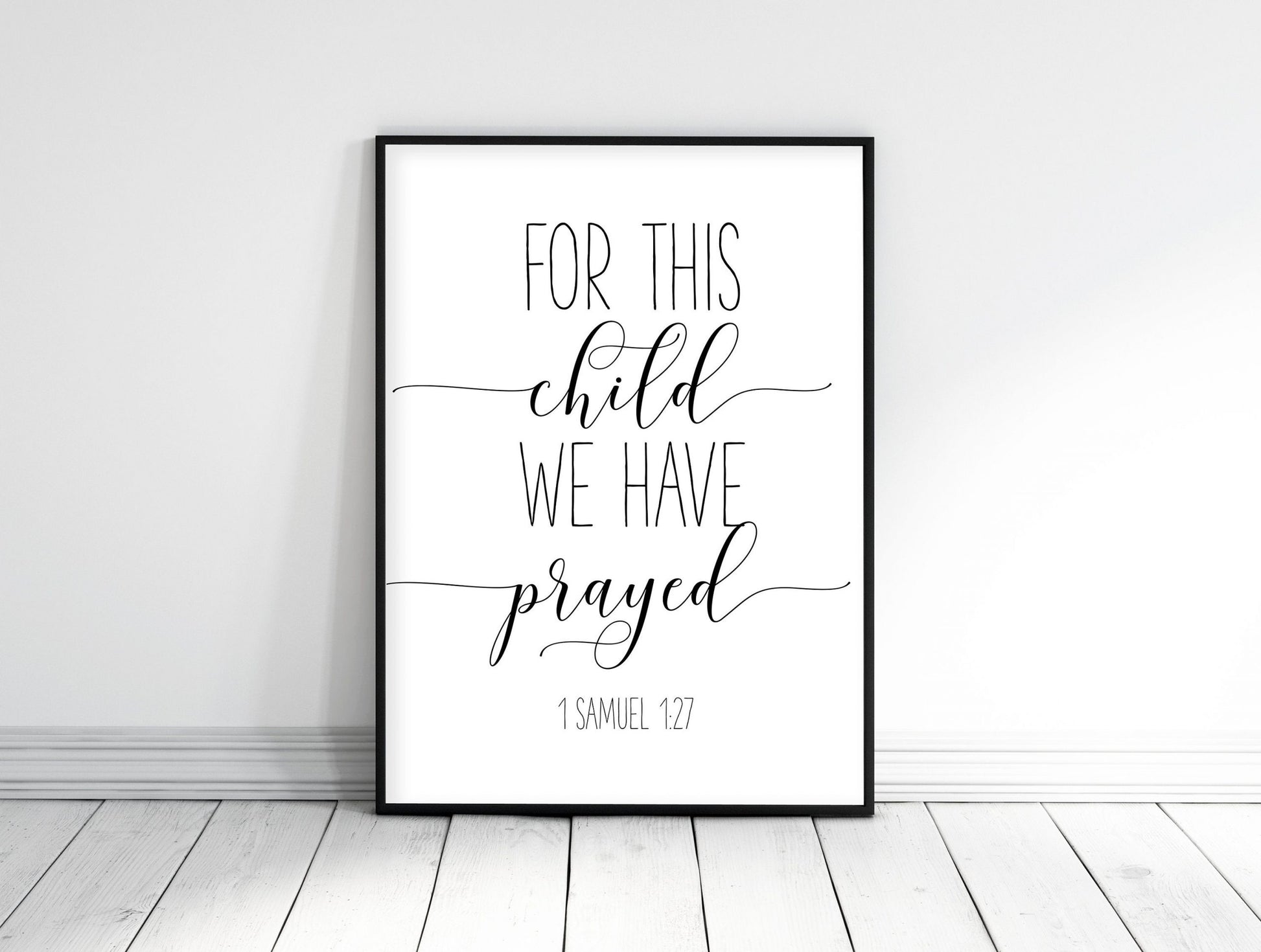 For This Child We Have Prayed, 1 Samuel 1 27, Bible Verse Printable Wall Art, Bible Quotes