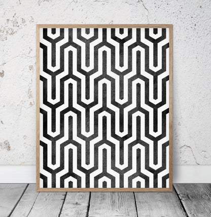 Black and White Geometric Prints Large Print Poster Room Wall Art Decor